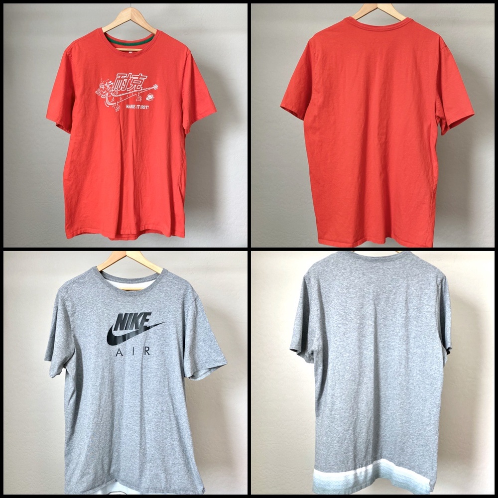 Lot of 2 Nike Air Shirts Make it Hot & Drop Hem XL